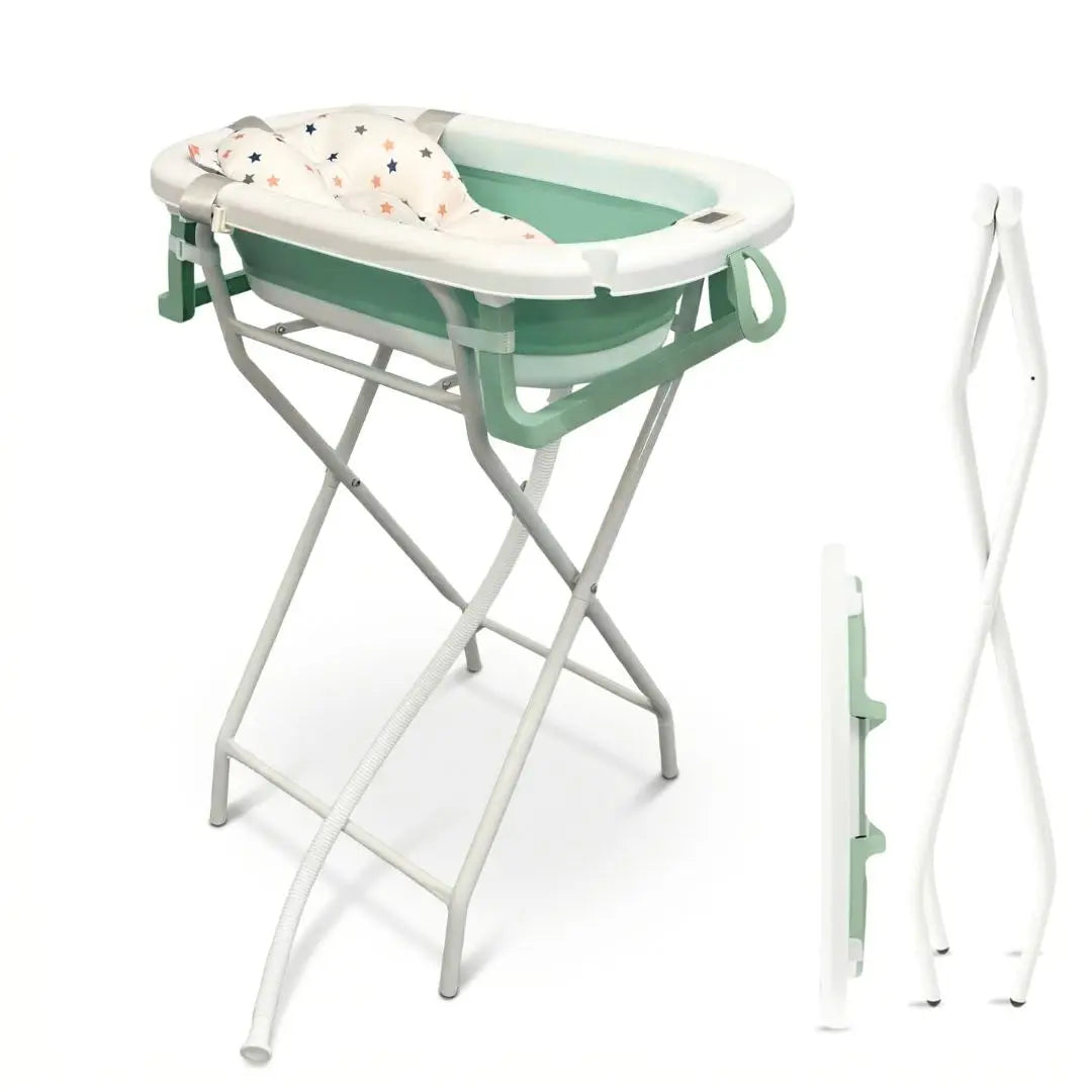 Foldable Baby Bath and Changing Table | Adjustable Height | 2-in-1 | 0-12 Months