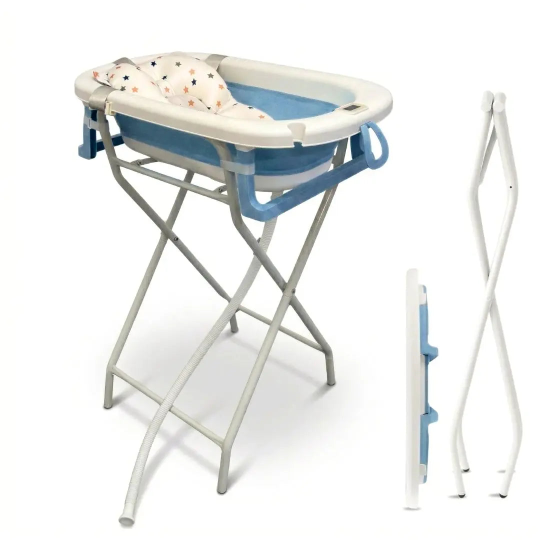 Foldable Baby Bath and Changing Table | Adjustable Height | 2-in-1 | 0-12 Months