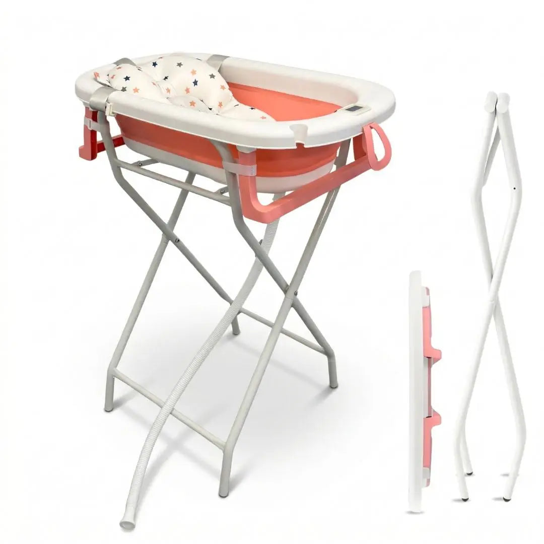 Foldable Baby Bath and Changing Table | Adjustable Height | 2-in-1 | 0-12 Months