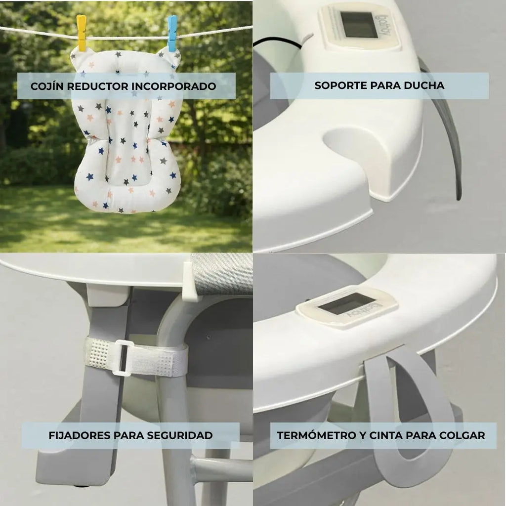 Foldable Baby Bath and Changing Table | Adjustable Height | 2-in-1 | 0-12 Months