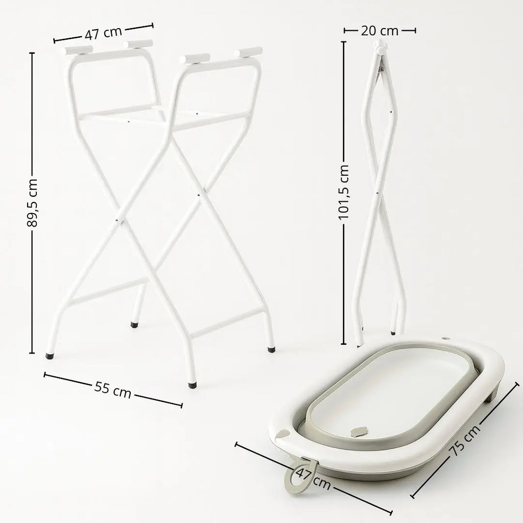 Foldable Baby Bath and Changing Table | Adjustable Height | 2-in-1 | 0-12 Months