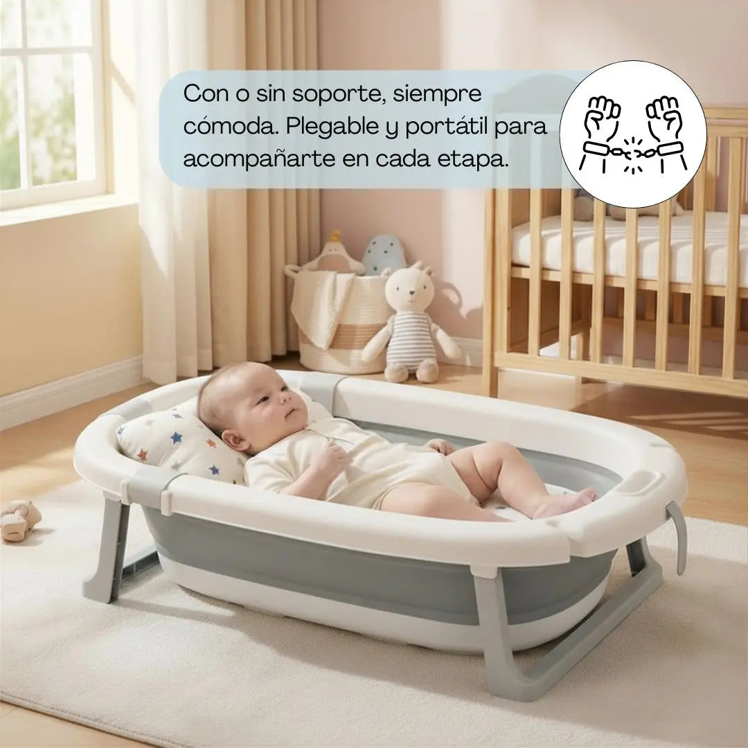 Foldable Baby Bath and Changing Table | Adjustable Height | 2-in-1 | 0-12 Months