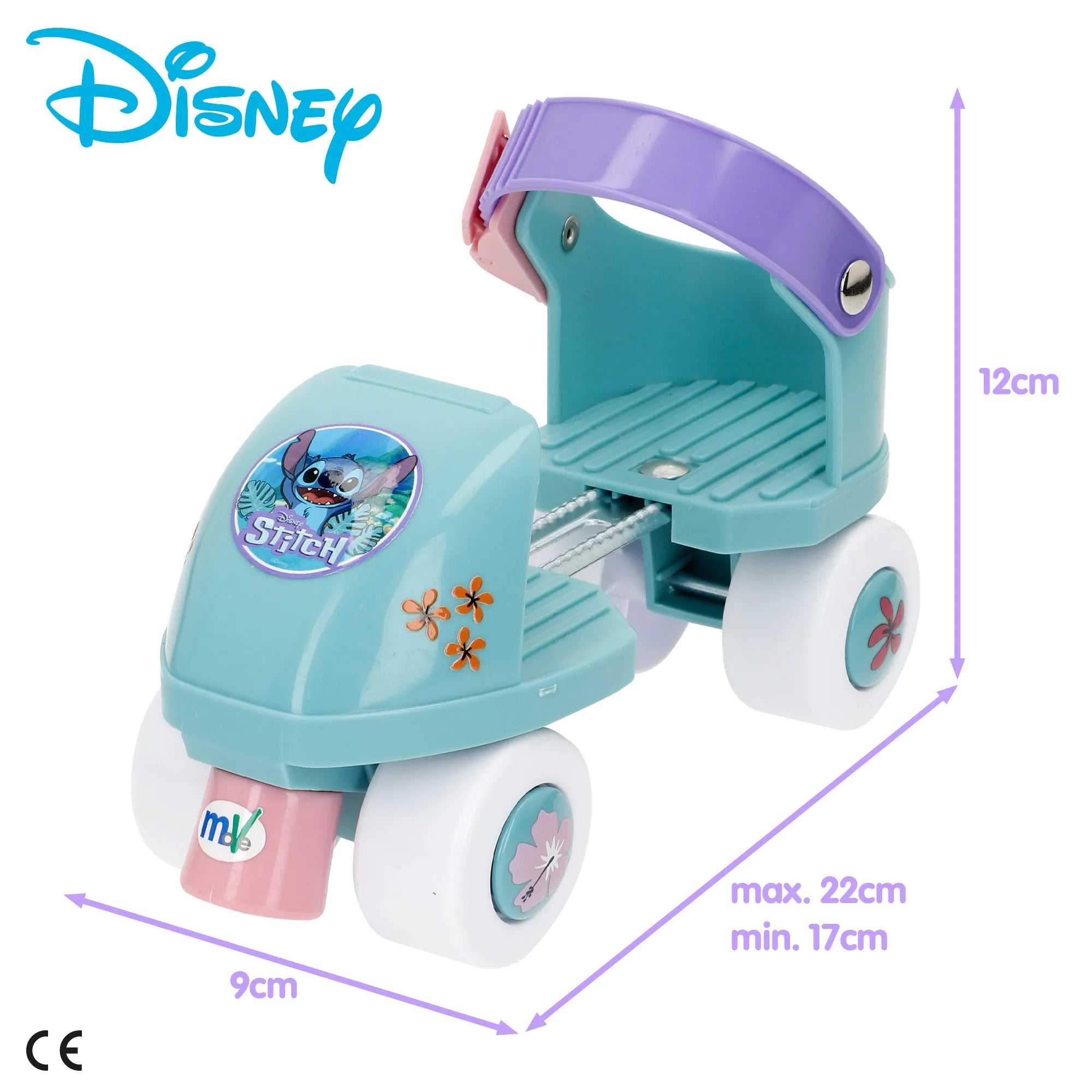Patines Stitch 4 Ruedas para Niños | Talla 22-29 Ajustable | Freno Delantero | +3 Años