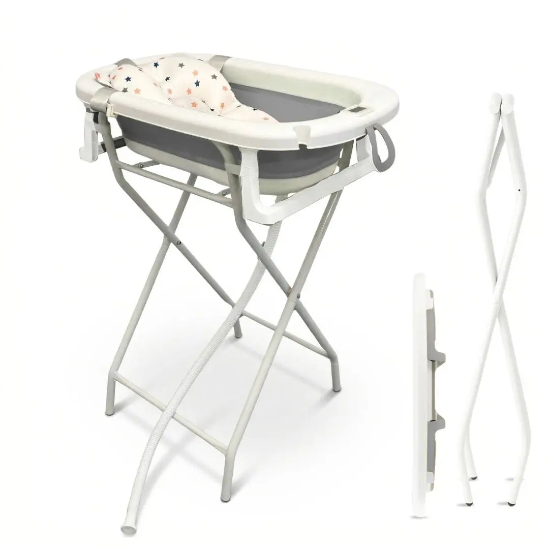 Foldable Baby Bath and Changing Table | Adjustable Height | 2-in-1 | 0-12 Months