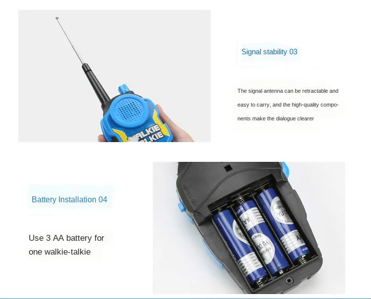 2 PCS 50M Toy Walkie Talkies Mini Portable Kids Electronic Spy Handheld Two-Way Radio Children Outdoor Interphone Toy For Kids