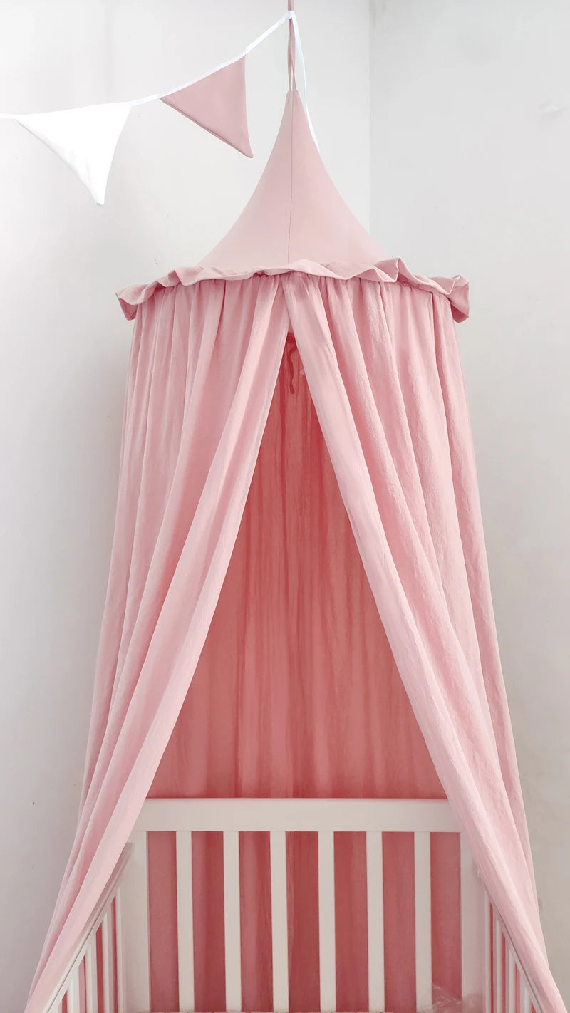 Baby Crib Canopy | 100% Cotton with Elegant Ruffles