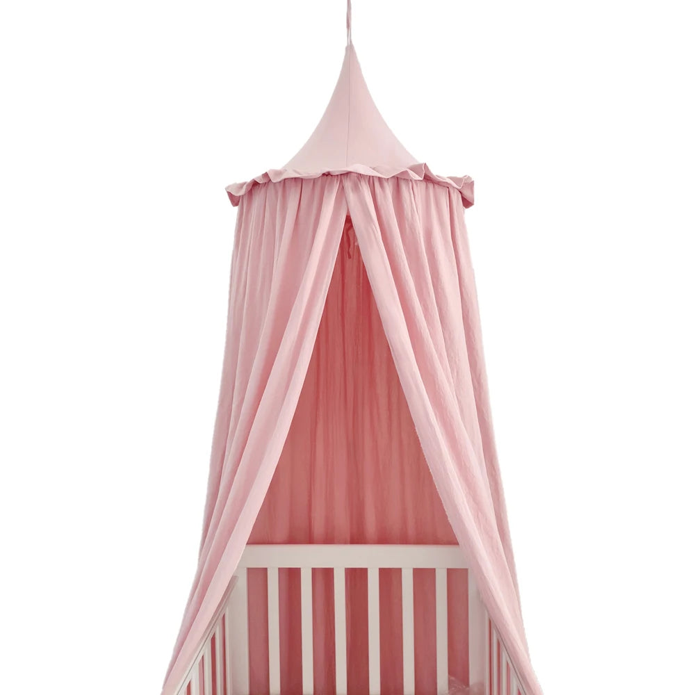 Baby Crib Canopy | 100% Cotton with Elegant Ruffles