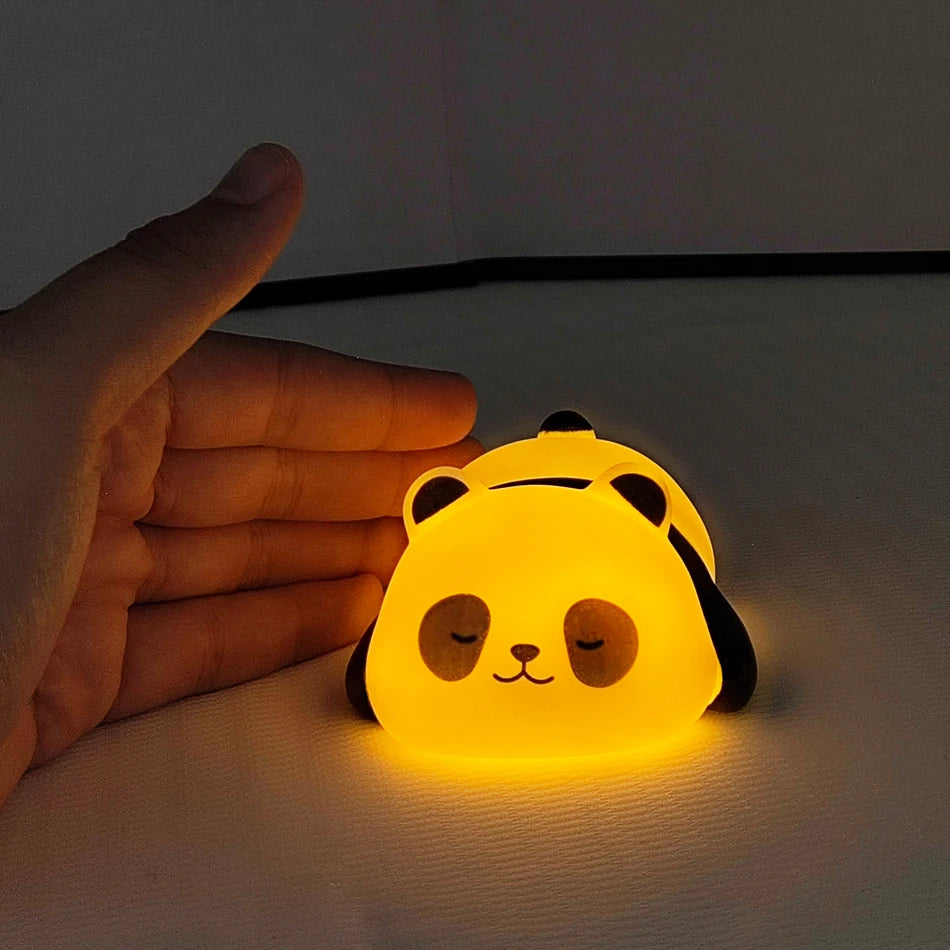 2025 New Panda LED Night Light Living Room Cute Panda Plastic Lamp Bedside Decor Creative Kids Night Light Birthday Gift