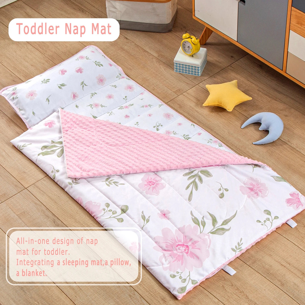 Baby Nap Mat | Daycare Sleeping Bag with Fleece Blanket