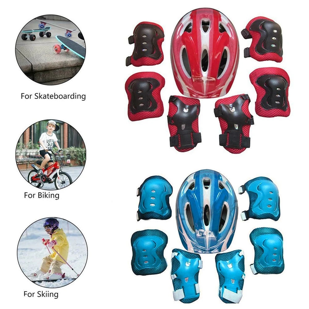 Kids' Skating Protective Gear Set | Helmet + Knee Pads + Elbow Pads | Ages 3-12