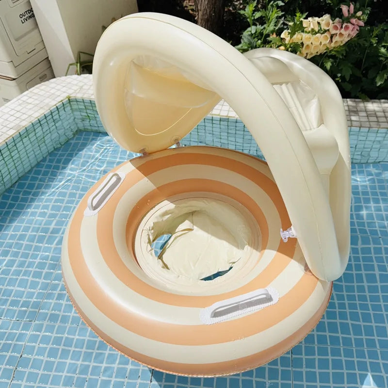 Inflatable Baby Float with Sun Canopy | Safe Pool Ring | 3-36 Months