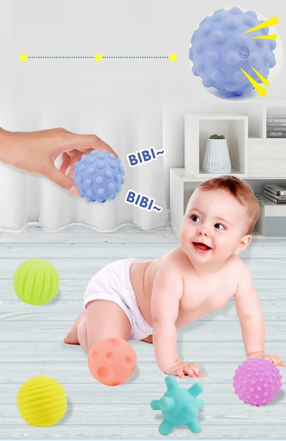 Sensory Ball Set for Babies | Tactile Stimulation 6 pcs