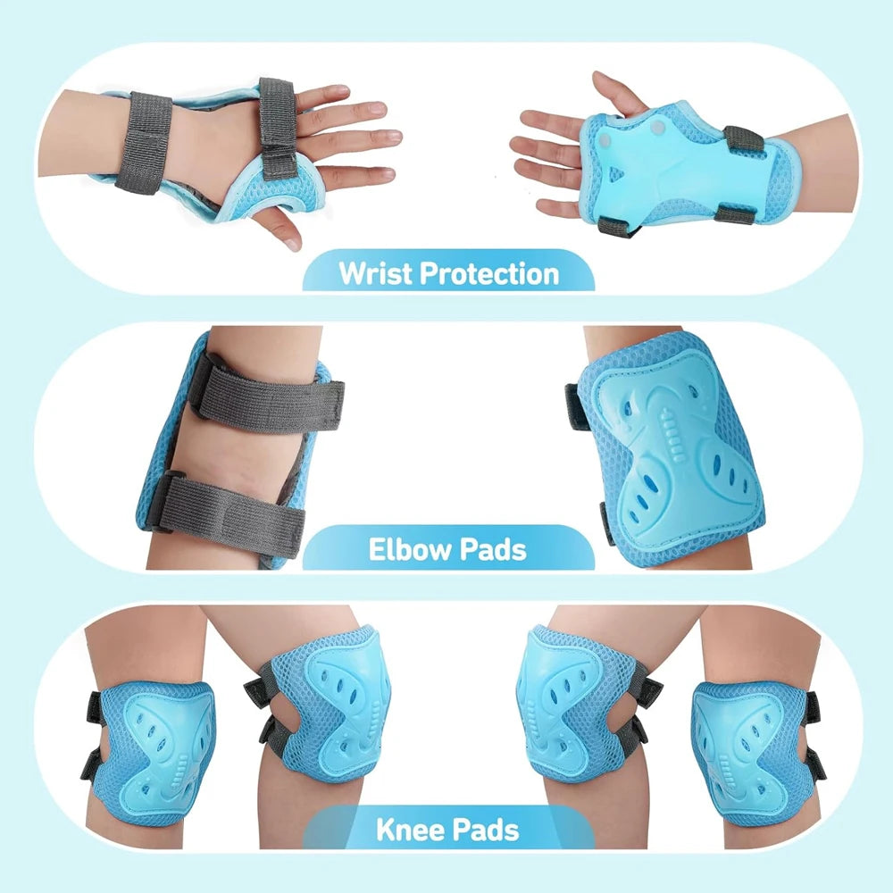 Kit Protección Infantil 6 en 1 | Rodilleras, Coderas y Muñequeras | Patines y Bici