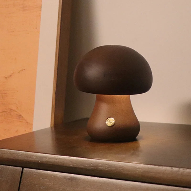 Wooden Mushroom Lamp INS | Touch Night Light Type | Nordic Children's & Babies' Decor | Relax Natural Madrid - International Shipping