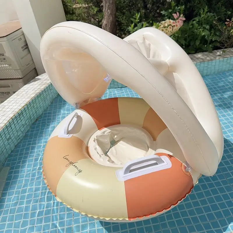 Inflatable Baby Float with Sun Canopy | Safe Pool Ring | 3-36 Months