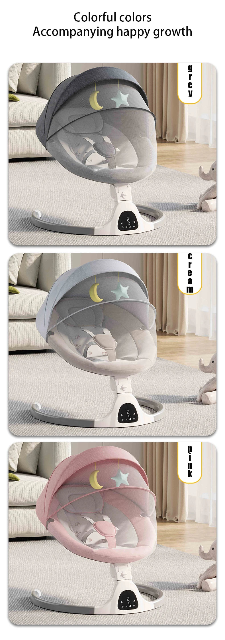 Electric Baby Swing | Reclining Rocker with Remote Control | 0-18 Months