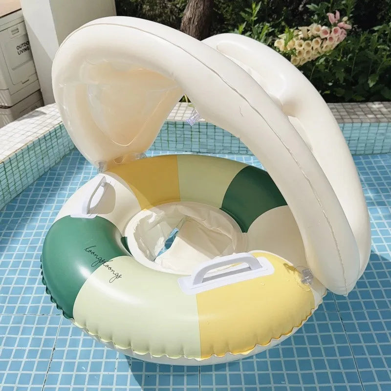 Flotador Inflable para Bebé con Sombrilla | Anillo de Piscina Seguro | 3-36 Meses