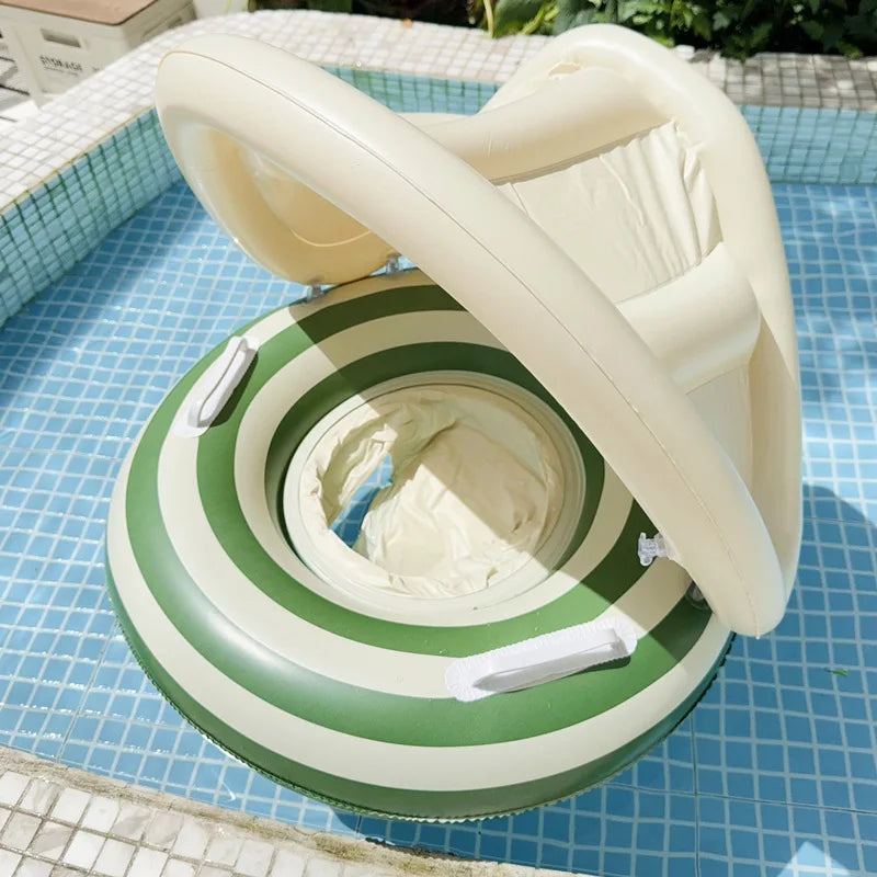 Inflatable Baby Float with Sun Canopy | Safe Pool Ring | 3-36 Months