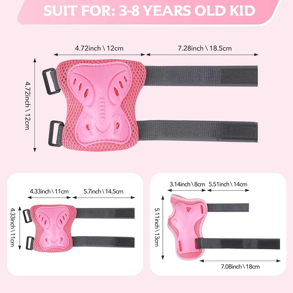 Kit Protección Infantil 6 en 1 | Rodilleras, Coderas y Muñequeras | Patines y Bici