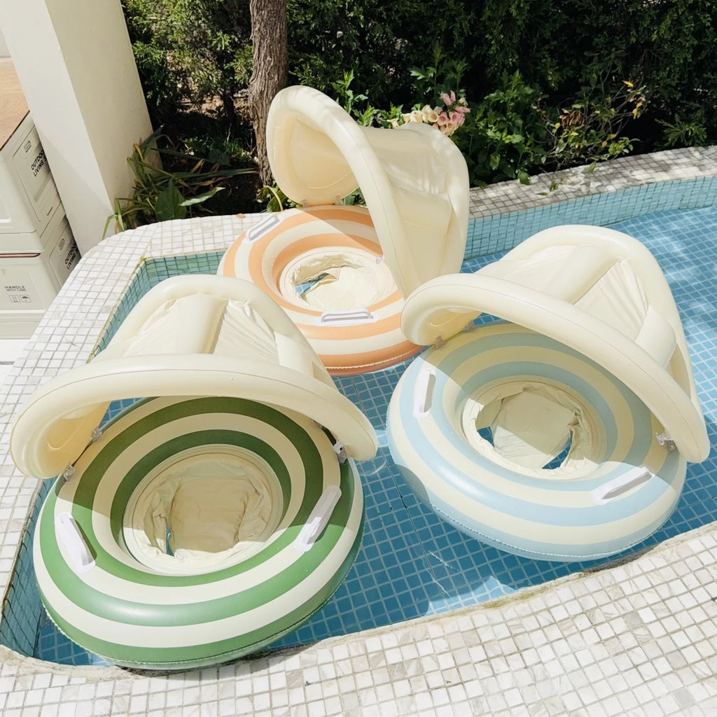 Flotador Inflable para Bebé con Sombrilla | Anillo de Piscina Seguro | 3-36 Meses