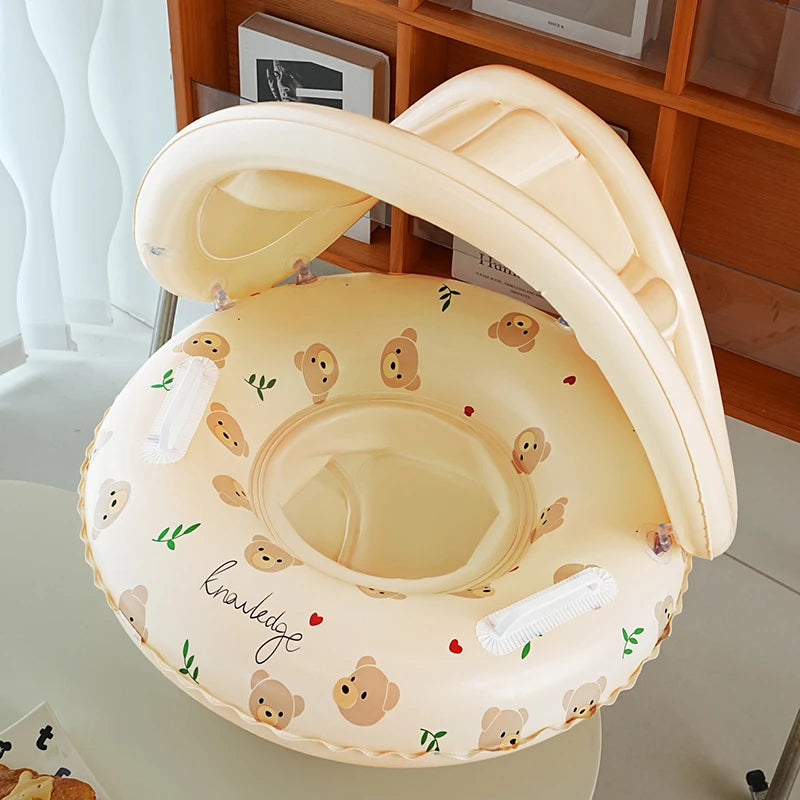Inflatable Baby Float with Sun Canopy | Safe Pool Ring | 3-36 Months