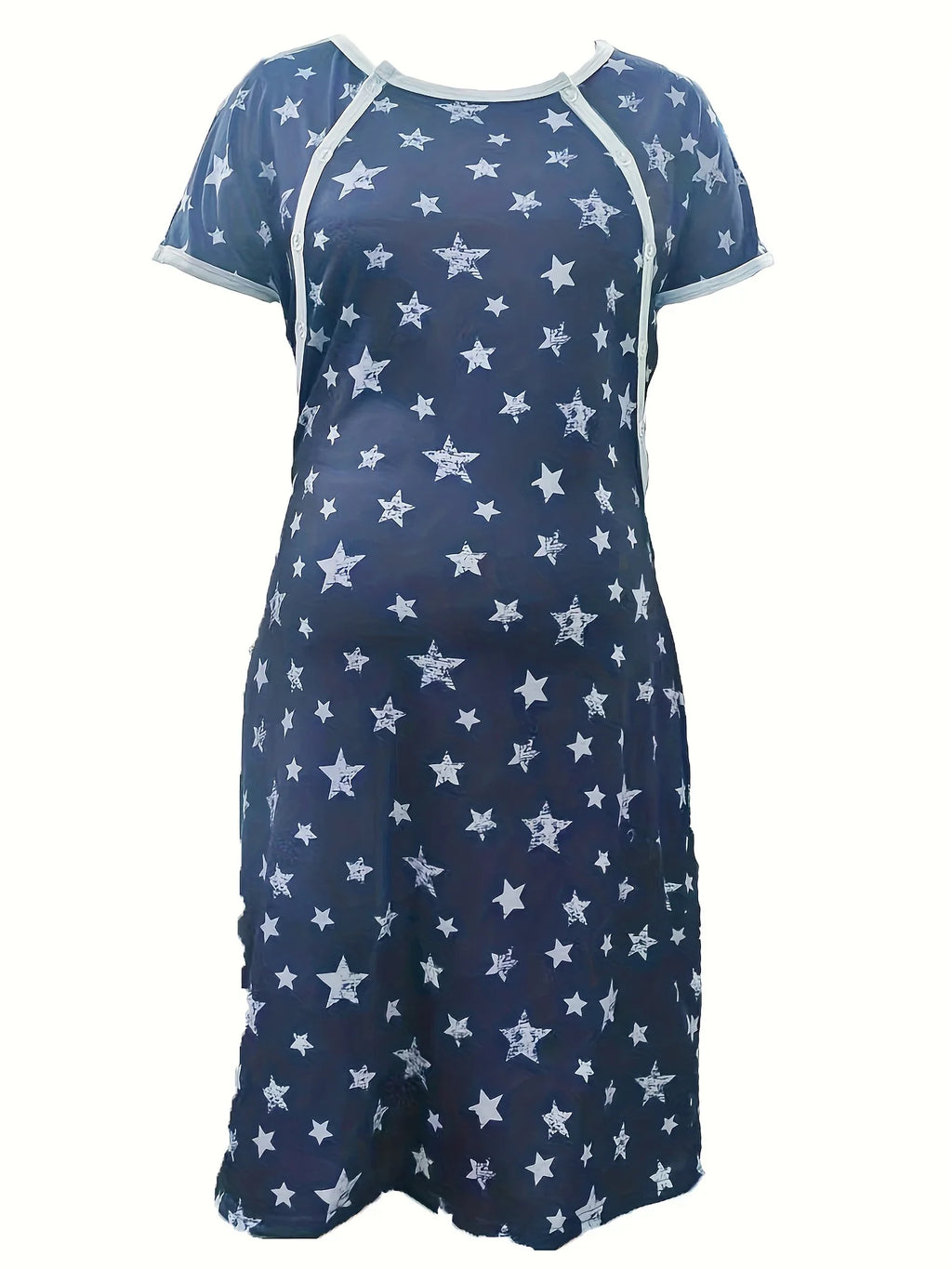 3-in-1 Maternity Pajamas | Short Sleeve Nursing Nightgown | Pregnancy and Postpartum