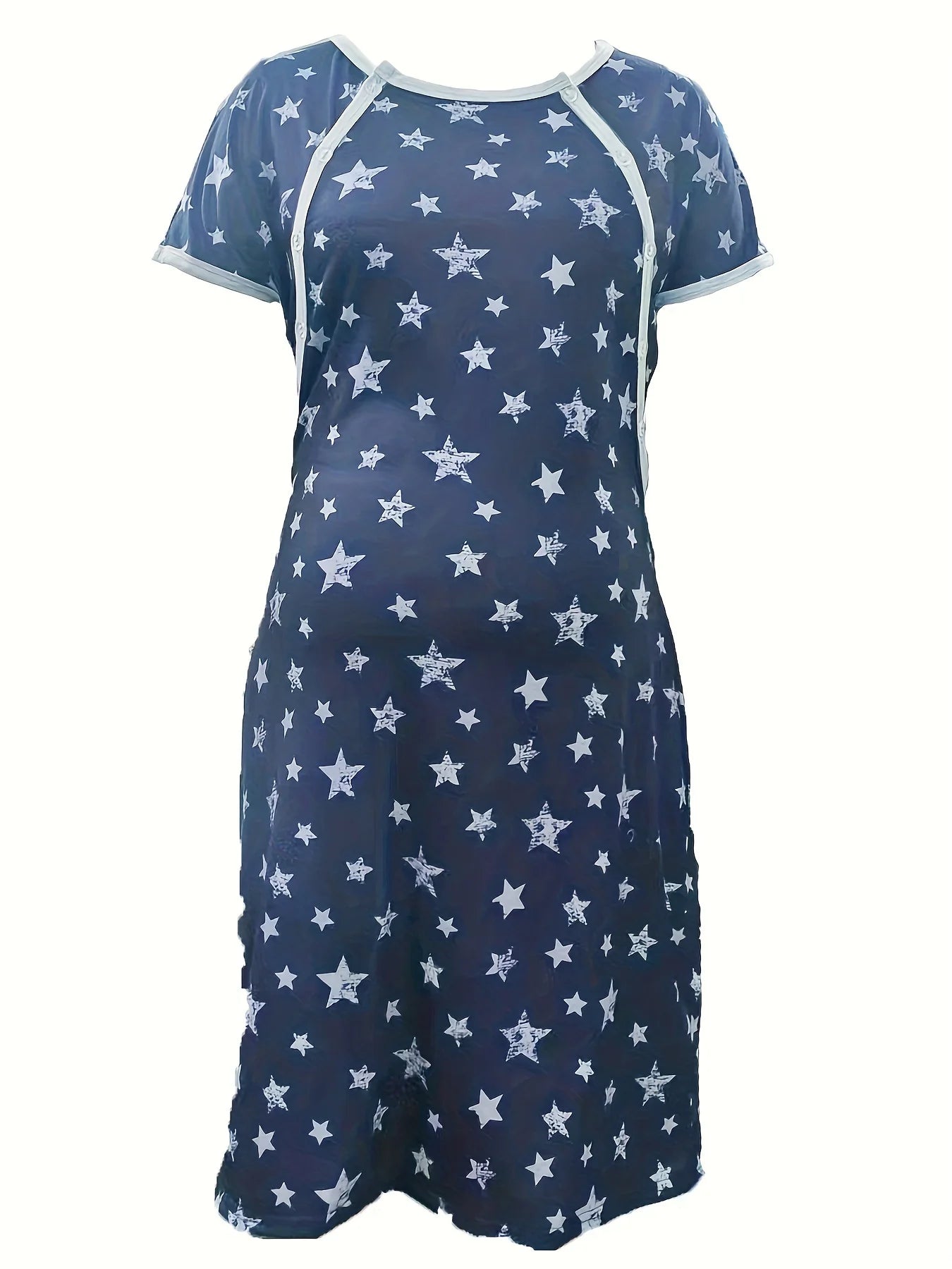 3-in-1 Maternity Pajamas | Short Sleeve Nursing Nightgown | Pregnancy and Postpartum