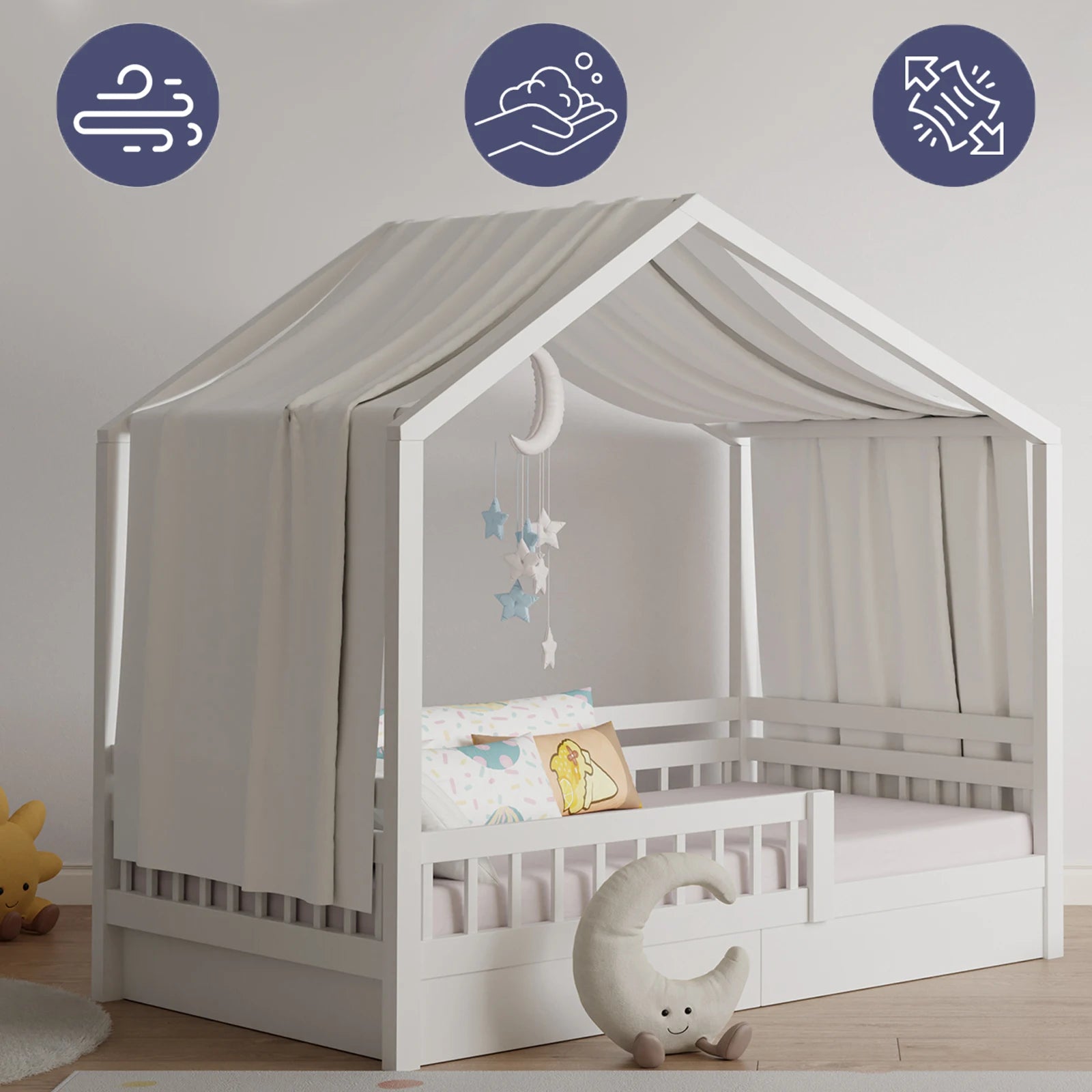 Cotton Muslin Bed Canopy | Baby Room Decor