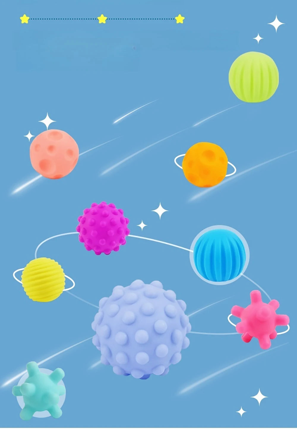 Sensory Ball Set for Babies | Tactile Stimulation 6 pcs