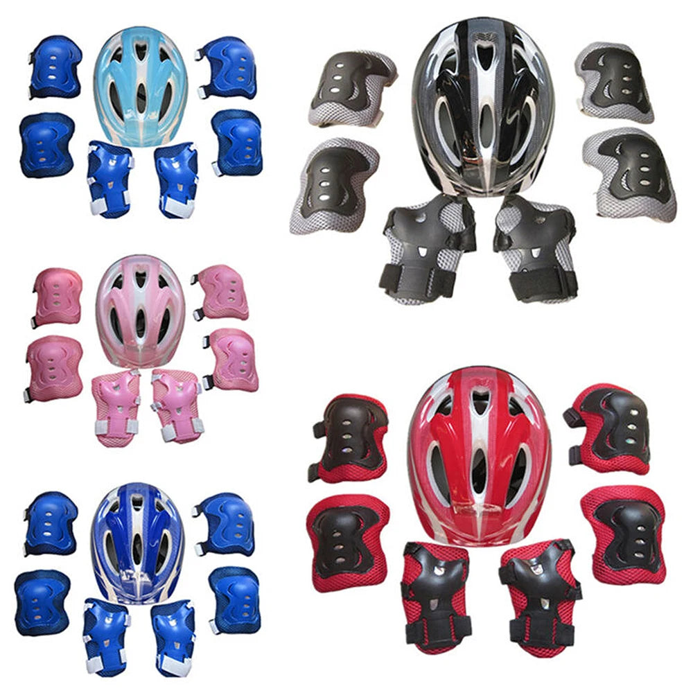 Set Protecciones Patinaje Infantil | Casco + Rodilleras + Coderas | Niños 3-12 Años