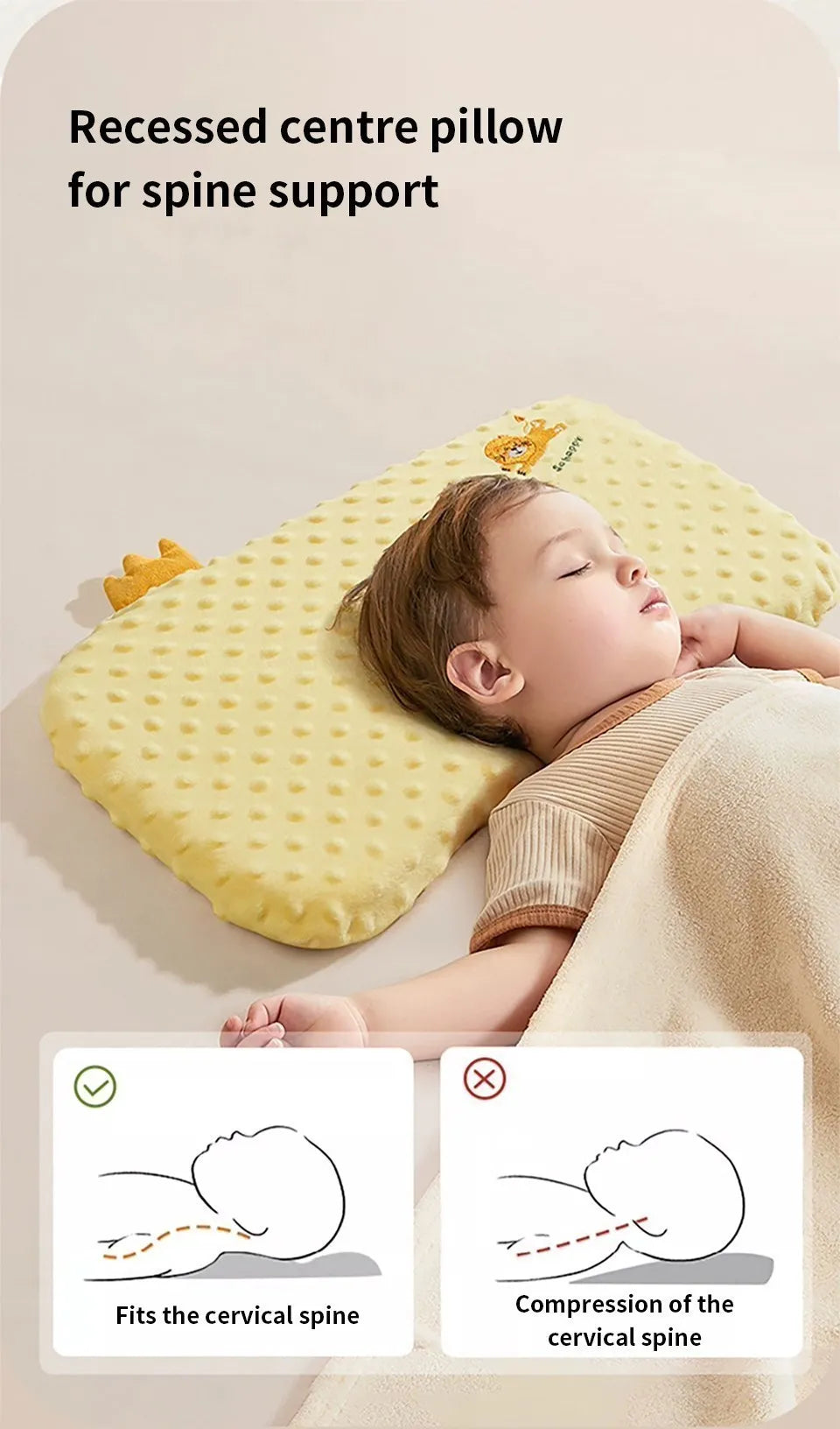 Almohada Viscoelástica para Bebé | Algodón Suave 0-6 Años