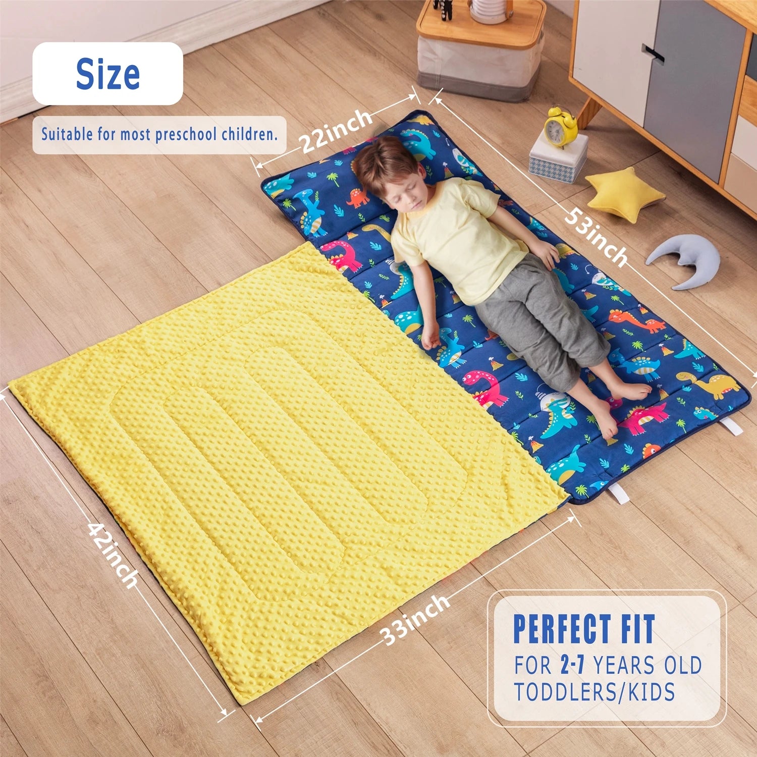 Estera para Siesta Infantil con Almohada y Manta | Guardería y Viaje