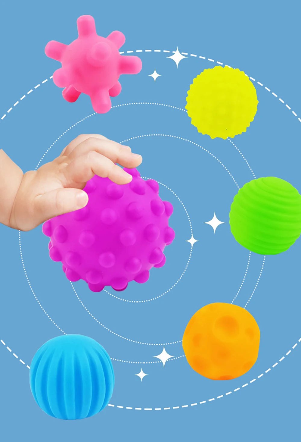Sensory Ball Set for Babies | Tactile Stimulation 6 pcs