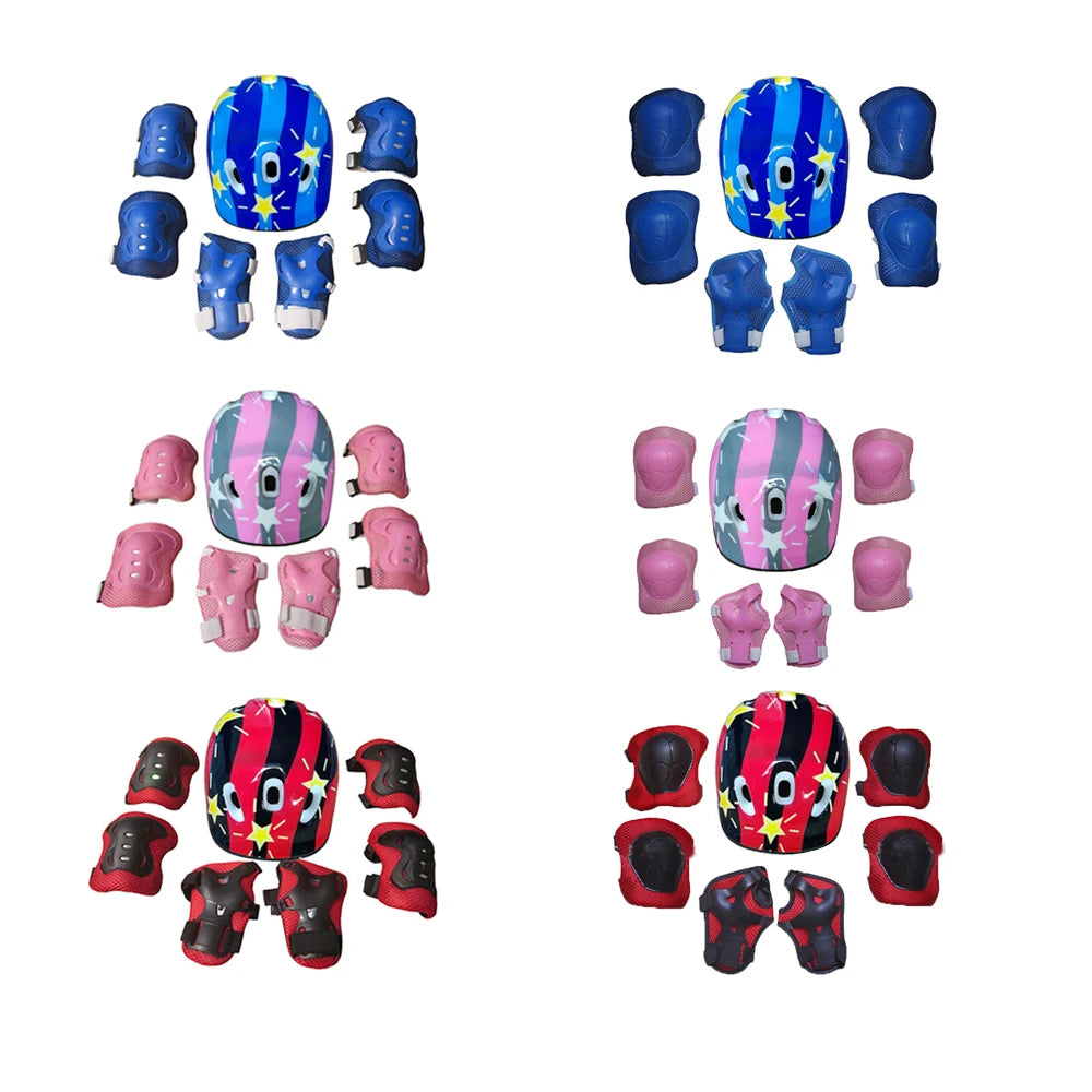 Kids' Skating Protective Gear Set | Helmet + Knee Pads + Elbow Pads | Ages 3-12