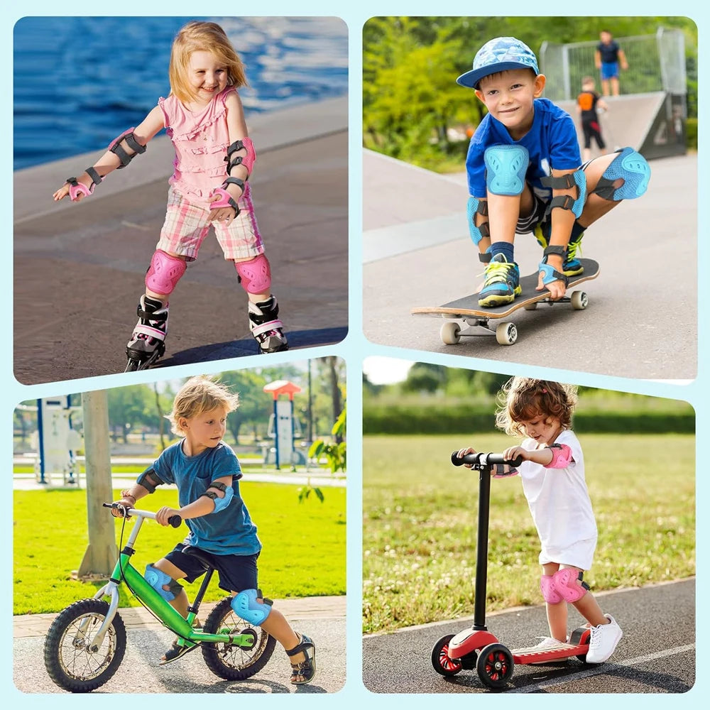 Kit Protección Infantil 6 en 1 | Rodilleras, Coderas y Muñequeras | Patines y Bici