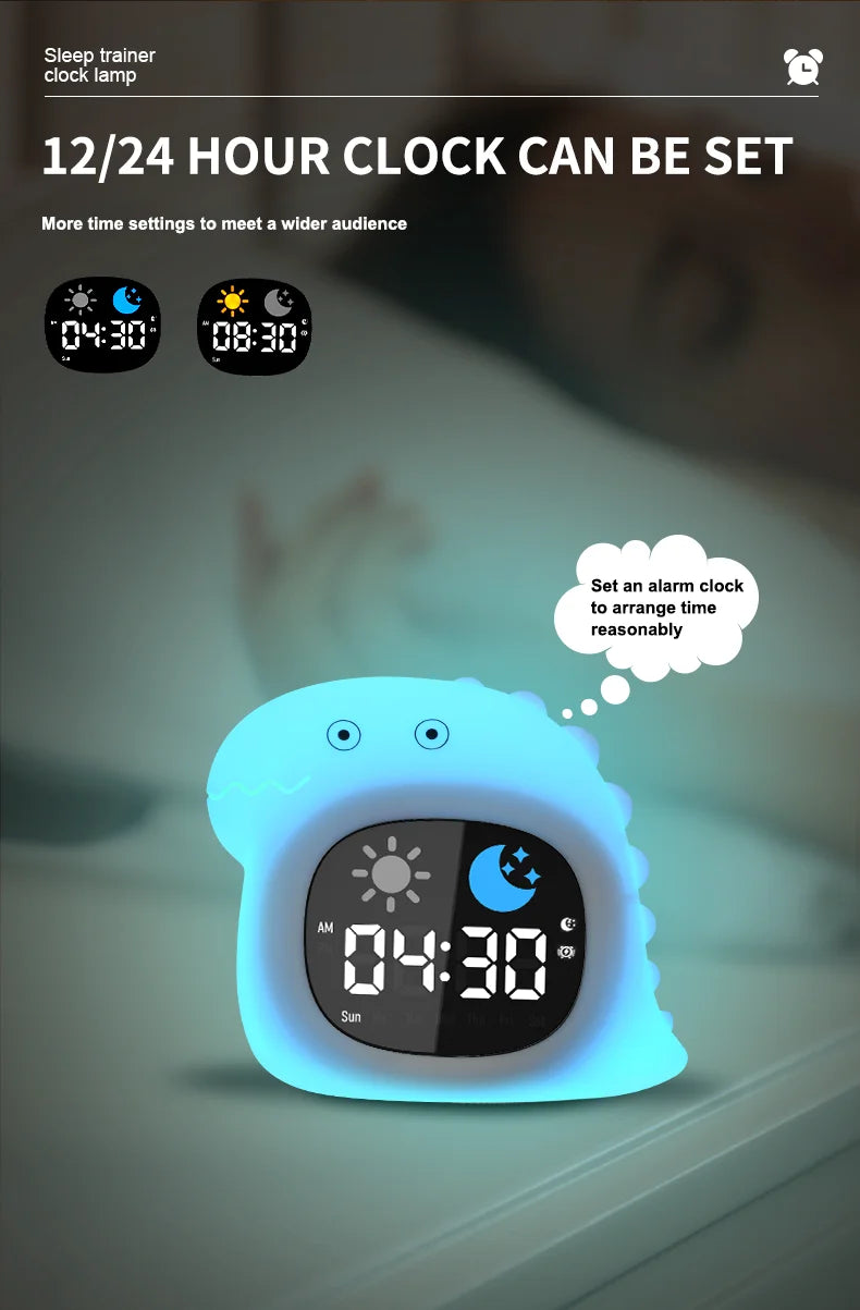 Reloj Entrenador de Sueño para Niños | Luz LED y Alarma Musical