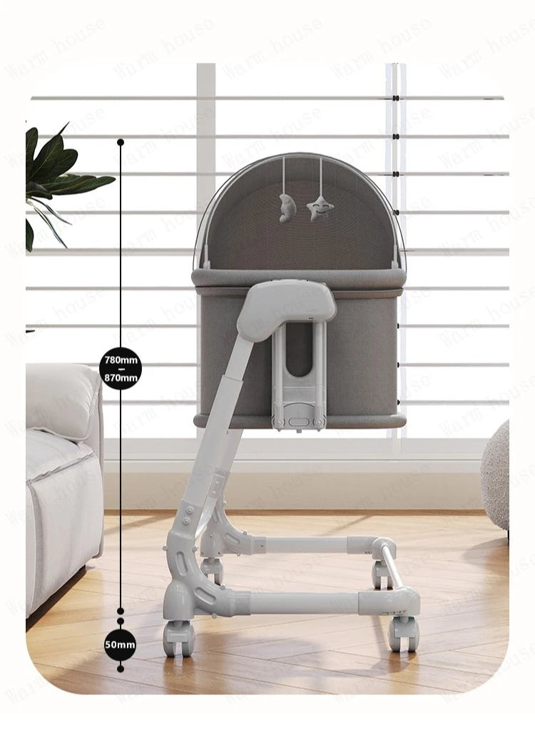 Multifunctional Foldable Baby Crib | Luxury Bassinet with Wheels