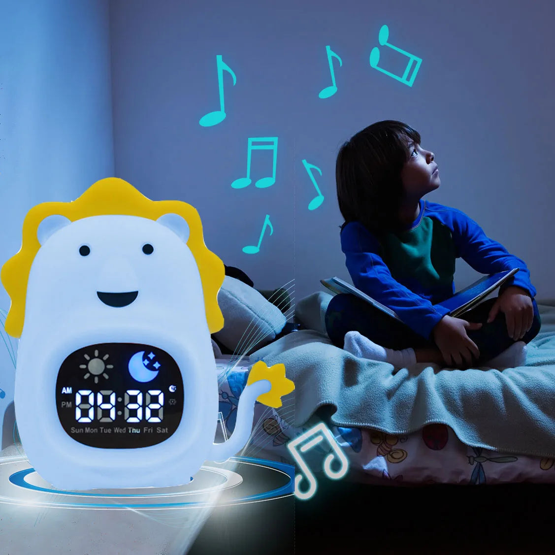 Kids' Sleep Training Clock | LED Light and Musical Alarm