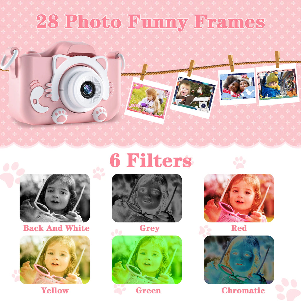 Cámara Digital para Niños | 1080P HD | Pantalla 2" | Funda Silicona | Regalo Ideal