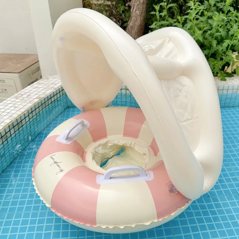 Inflatable Baby Float with Sun Canopy | Safe Pool Ring | 3-36 Months