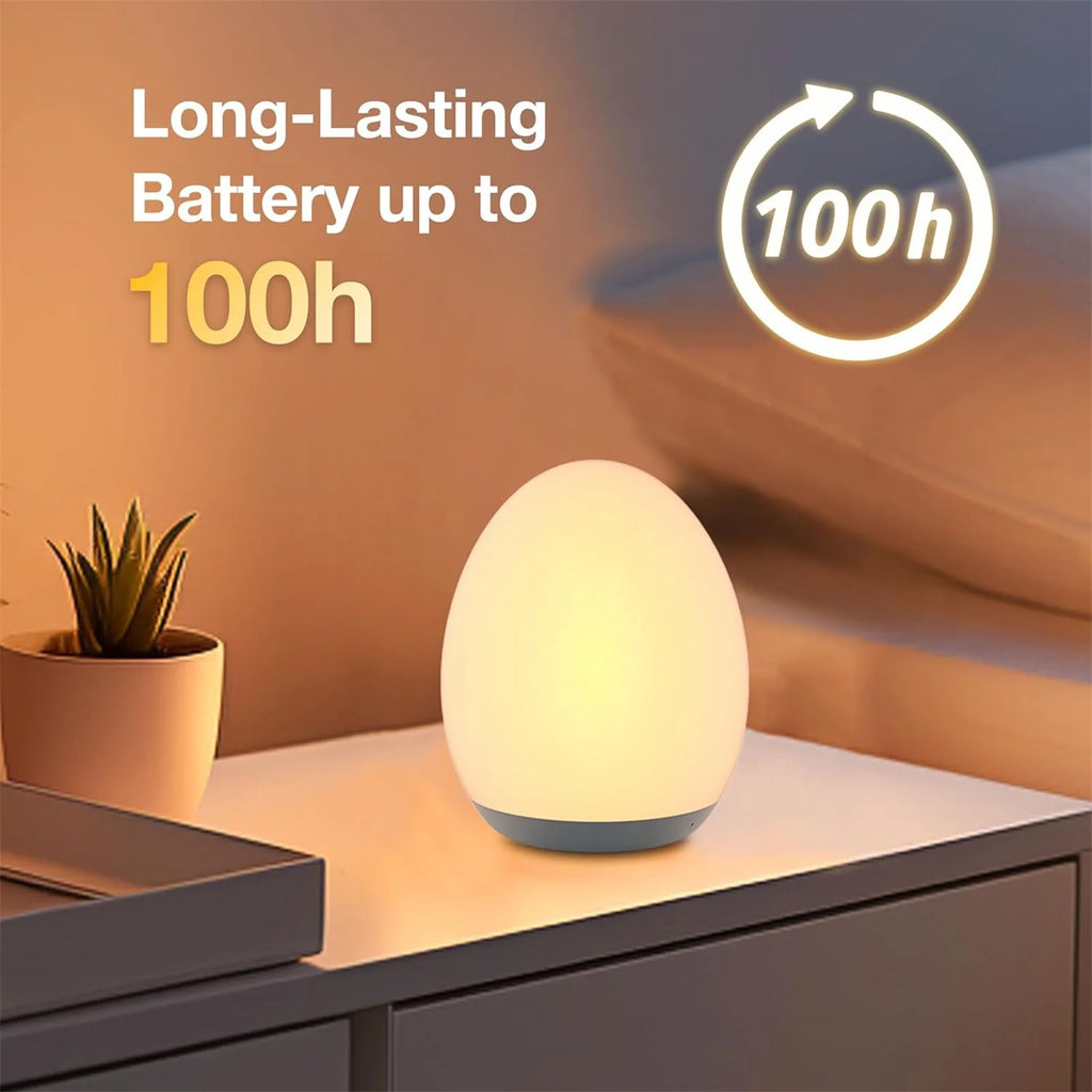 Lámpara de Huevo LED RGB | TIPO Luz de Lactancia & Exterior | Recargable USB | Pat-Control & Protección Ocular | Madrid 2026