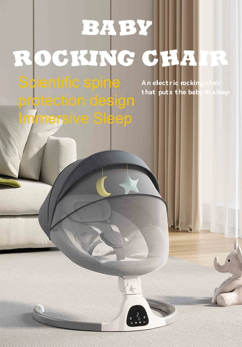 Electric Baby Swing | Reclining Rocker with Remote Control | 0-18 Months