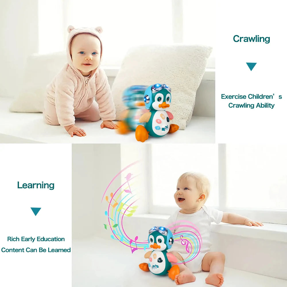 Pingüino Musical para Gateo | Juguete Interactivo con Luces y Sonido