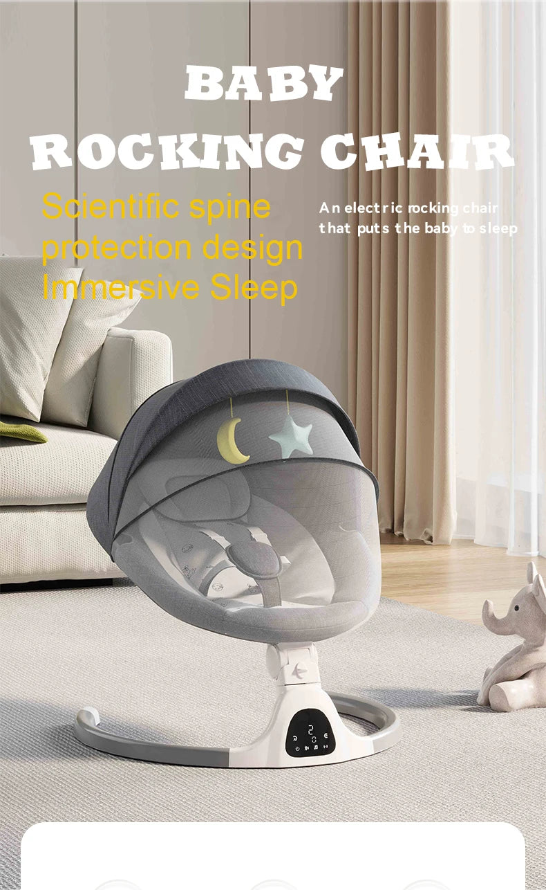 Electric Baby Swing | Reclining Rocker with Remote Control | 0-18 Months