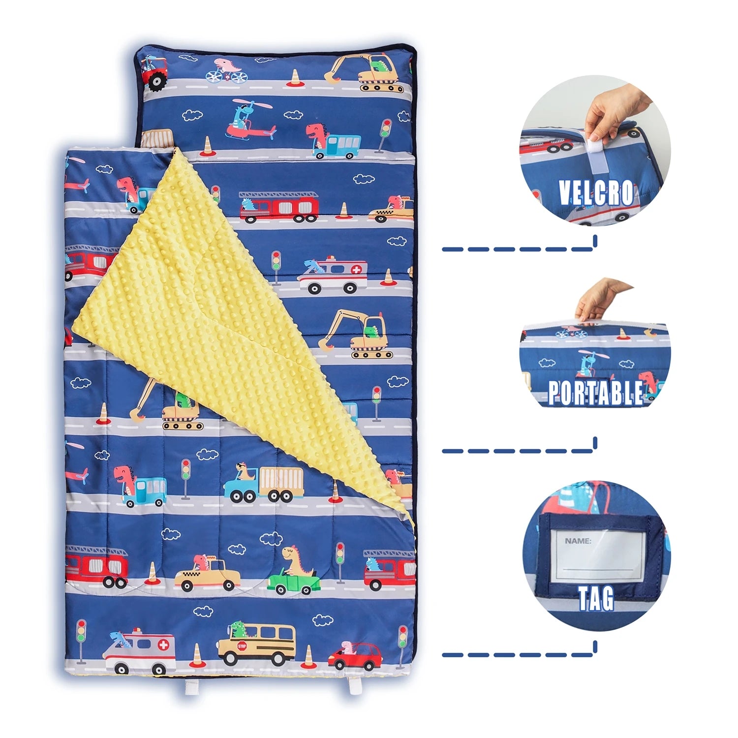 Nap Mat for Toddlers with Pillow and Blanket | Daycare and Travel
