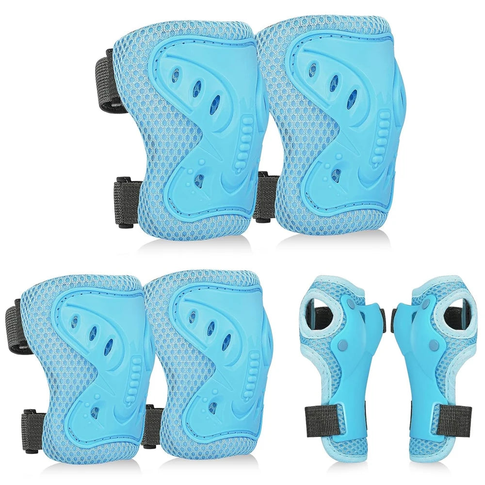 Kit Protección Infantil 6 en 1 | Rodilleras, Coderas y Muñequeras | Patines y Bici