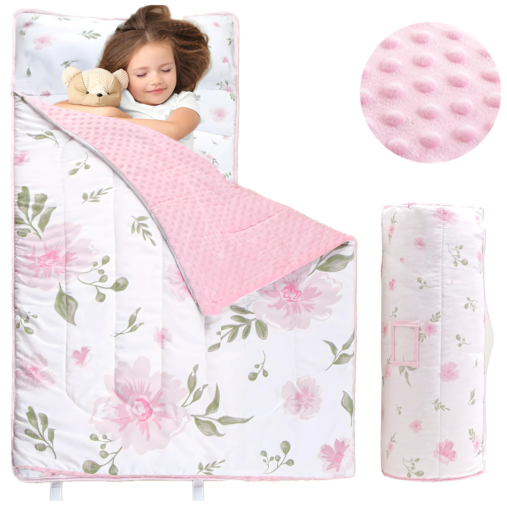 Baby Nap Mat | Daycare Sleeping Bag with Fleece Blanket