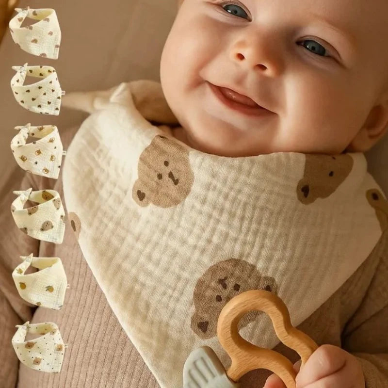 Muslin Baby Bibs | Pack of 6 pcs. Soft Anti-Spit Cotton