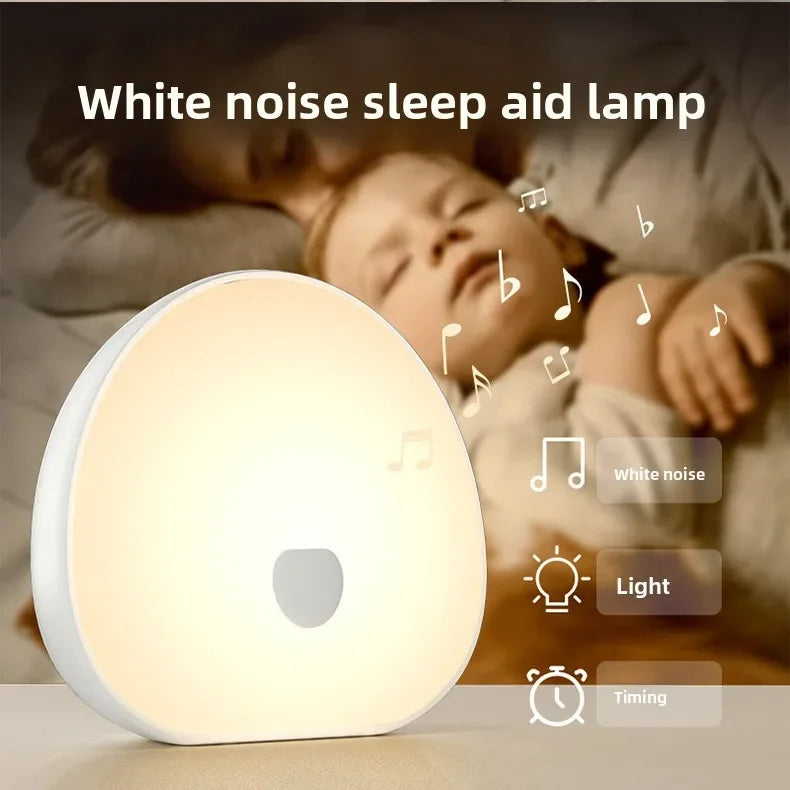 Sleep White Noise Machine with Soothing Sound Touchable Rechargeable LED Night Light Relaxing Audio & Sleep Lamp for Baby.