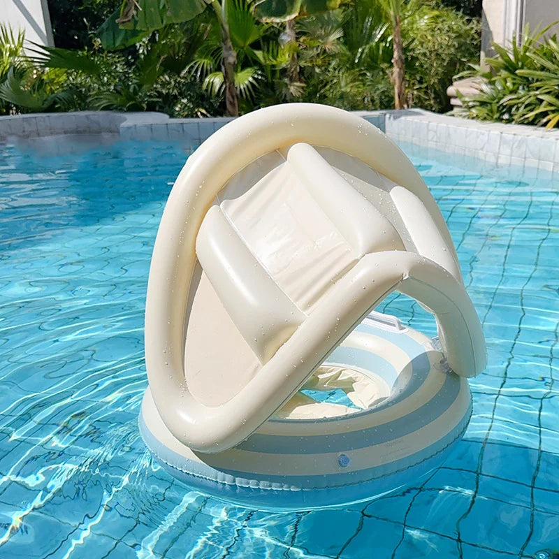 Inflatable Baby Float with Sun Canopy | Safe Pool Ring | 3-36 Months